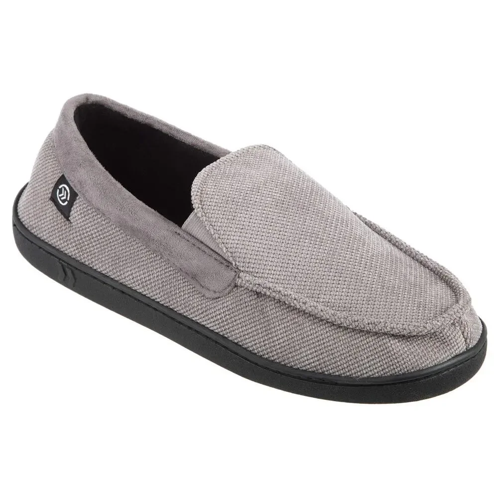 INDOOR/OUTDOOR SLIP-ON DIAMOND CORDUROY MOCCASIN WITH MEMORY FOAM COMFORT